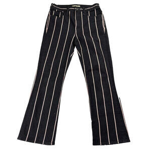 Madewell Cali Demi Boot Jeans Womens 26 Black Stripe Denim Flare Vintage Look